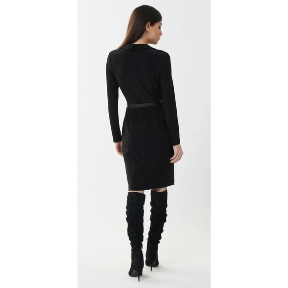 Joseph Ribkoff Long Sleeve Front Wrap Dress Style 223266 - Black, Size 14 NWT - Picture 4 of 5